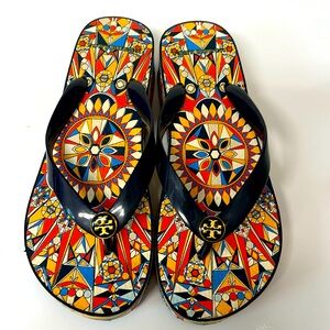Tory Burch wedge flipflops. Size 6